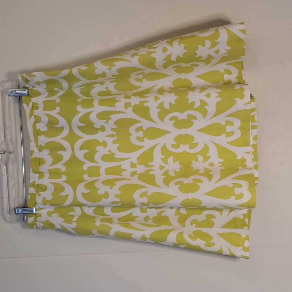 J Crew Skirt Cotton Green White Lined